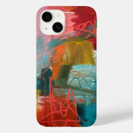 Funda Para iPhone 14 De Case-Mate Pintura abstracta en verde azulado y rojo para iPh