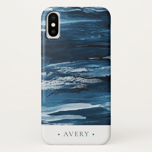 Funda De Case-Mate Para iPhone Pintura abstracta personalizada moderna (Reverso)