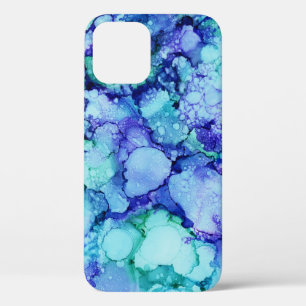 Funda Para iPhone 12 Pintura abstracta púrpura y azul