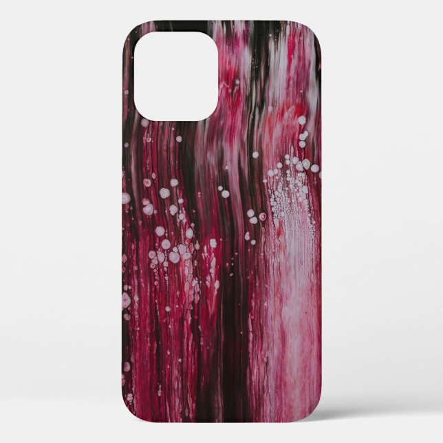 Funda De Case-Mate Para iPhone Pintura abstracta roja (Reverso )
