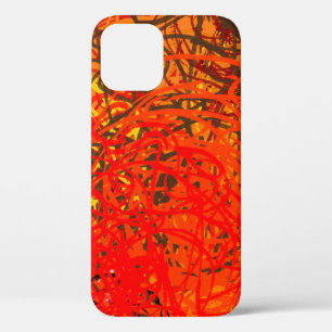 Funda Para iPhone 12 Pintura abstracta sobre lienzo. La mano hizo arte.