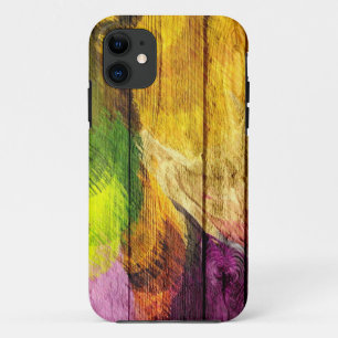 Funda Para iPhone 11 Pintura acrílica de arte maderero