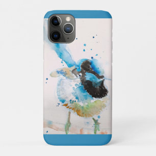 Funda Para iPhone 11 Pro Pintura Acuarela de Carricero Azul Aves Australian