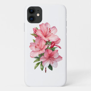 Funda Para iPhone 11 pintura al agua de flor de azalea