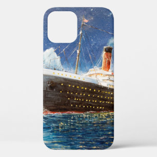 Funda Para iPhone 12  pintura al óleo de Titanic y iceberg en el océano