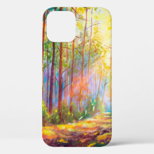 Funda Para iPhone 12 pintura al óleo magnífico bosque en otoño, escénic