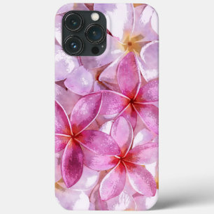 Funda Para iPhone 13 Pro Max Pintura artística de la flor plumeria hawaiana