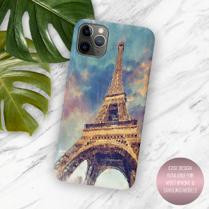 Funda Para iPhone 11 Pro Max Pintura artística de la Torre Eiffel de París en a