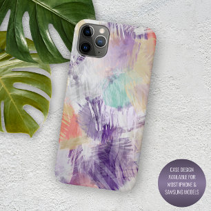 Funda Para iPhone 15 Pro Max Pintura artística de violeta púrpura aqua turquesa