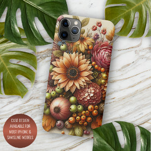 Funda Para iPhone 11 Pro Max Pintura artística floral de otoño antigua y elegan