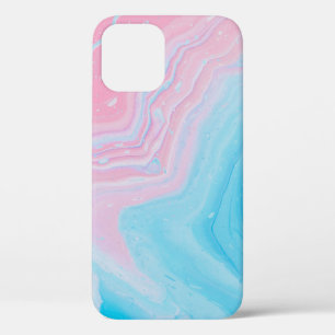 FUNDA PARA iPhone 12 PINTURA AZUL Y ROSA