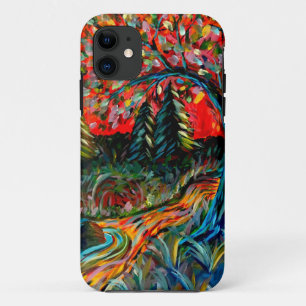 Funda Para iPhone 11 Pintura Colorida De Árboles Y Río