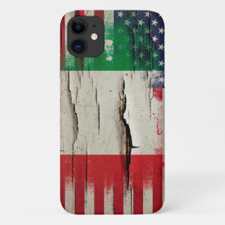 Funda Para iPhone 11 Pintura cruda| Bandera italiana americana