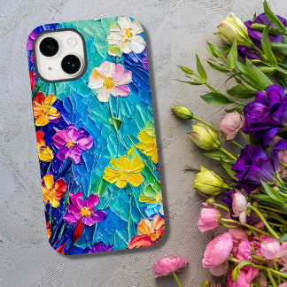 Funda Para iPhone 14 De Case-Mate Pintura de aceite abstracto colorida de las flores