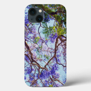 Funda Para iPhone 13 Pintura de aceite de árbol de jacarandá morado, Fu