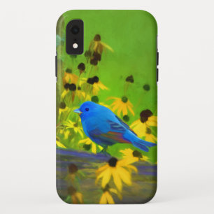 Funda Para iPhone XR Pintura de amarre índigo - Arte original de aves