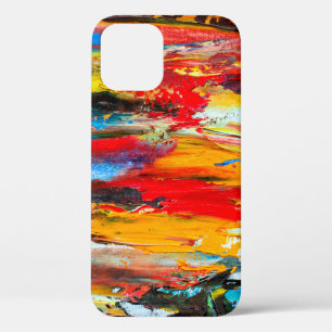 Funda Para iPhone 12 Pintura de arte con paleta de cuchillos negros, pa