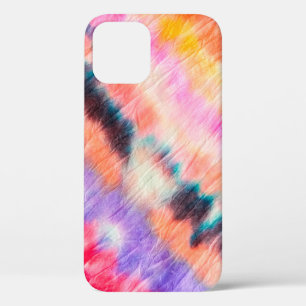 Funda Para iPhone 12 Pintura De Arte Sucio Azul. Textura de tintes. Púr