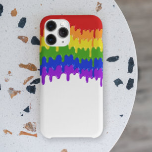 Funda Para iPhone 11 Pro Max Pintura de barro arco iris con goteo colorido