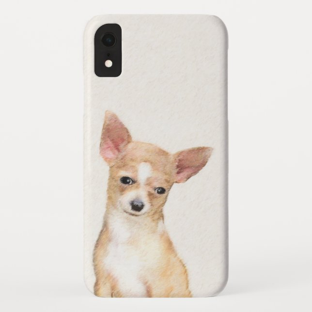 Funda De Case-Mate Para iPhone Pintura de Chihuahua - Arte Perro Original. (Reverso)