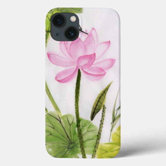 Funda De Case-Mate Para iPhone Pintura De Color De Agua De Las Flores De Lotus 2 (Reverso)