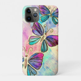 Funda Para iPhone 11 Pro Pintura de color de agua - Mariposas con colores f