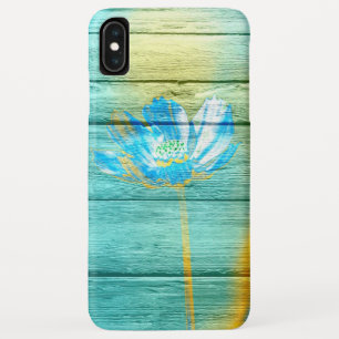 Funda Para iPhone XS Max Pintura de flor acrílico en madera