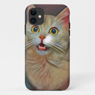 Funda Para iPhone 11 Pintura de gato adorable