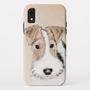 Funda Para iPhone XR Pintura de hilo Fox Terrier - Arte de Perro Origin