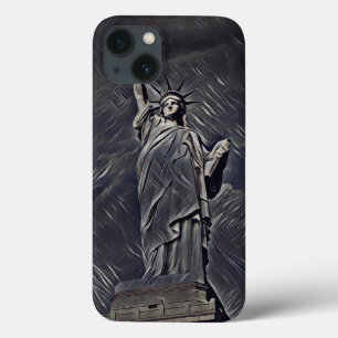 Funda Para iPhone 13 Pintura de la estatua de la Libertad