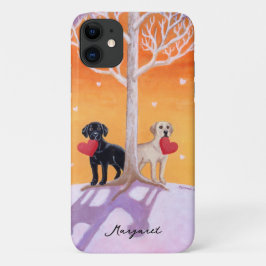 Funda Para iPhone 11 Pintura de los labradores de invierno