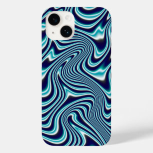 Funda Para iPhone 14 De Case-Mate Pintura de martillaje de fluido azul