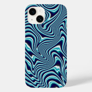 Funda Para iPhone 14 De Case-Mate Pintura de martillaje de fluido azul
