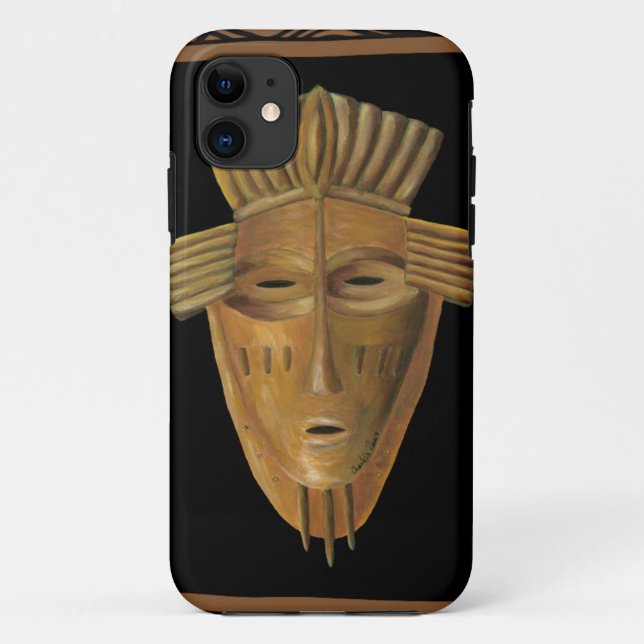 Funda De Case-Mate Para iPhone Pintura de máscara africana de Chariklia Zarris (Reverso)