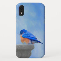 Pintura de pájaro azul - Arte original de aves