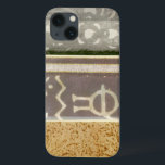 Funda Para iPhone 13 Pintura de patrón tribal contemporáneo<br><div class="desc">Un cuadro tribal contemporáneo que mezcla el cemento con lo abstracto. Colores de capas múltiples de paneles uno al lado del otro,  contando una historia compleja. ¡Esto sería un gran regalo para un ser querido!</div>