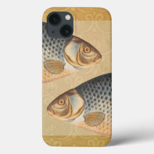 Funda Para iPhone 13 Pintura de pesca de carpa dibujo de agua dulce 