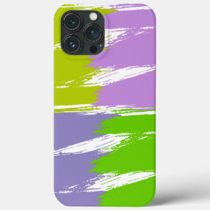Funda Para iPhone 13 Pro Max Pintura de pincel blanco Lilac Lime Lavender verde