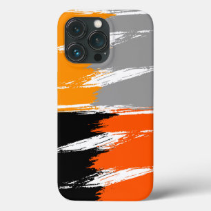 Funda Para iPhone 13 Pro Pintura de pincel blanco negro gris naranja