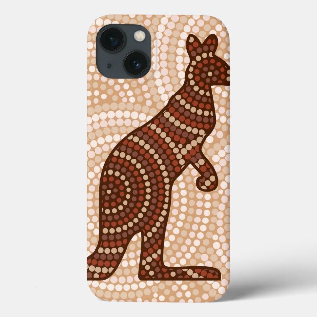 Funda De Case-Mate Para iPhone Pintura de punto canguro aborigen (Reverso)