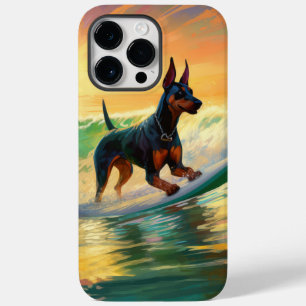 Funda Para iPhone 14 Pro Max De Case-Mate Pintura de Surf en la Playa de Doberman