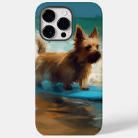 Pintura de Surf en la Playa de Terrier Australiano