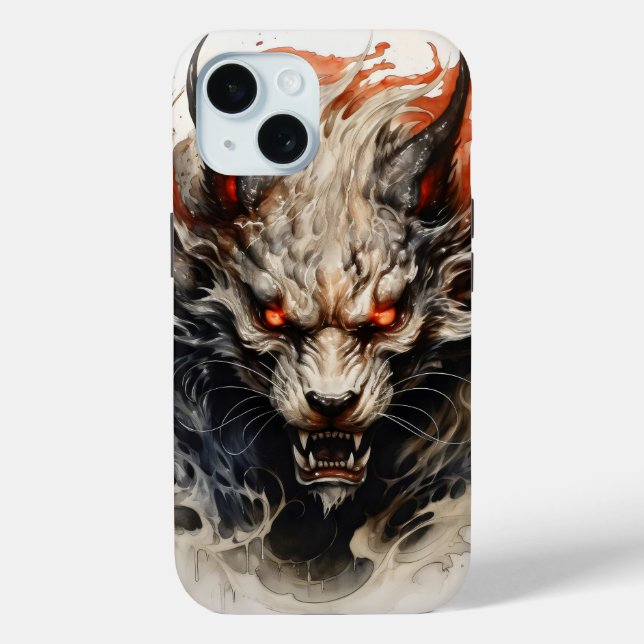 Funda De Case-Mate Para iPhone Pintura de tinta de bestia en inglés (Reverso )