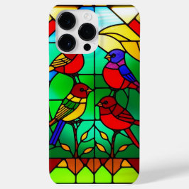 Funda Para iPhone 14 Pro Max De Case-Mate Pintura de vidrio manchado colorida con aves