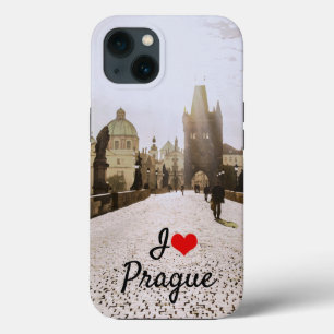 Funda Para iPhone 13 Pintura del puente Carlos en Praga al amanecer