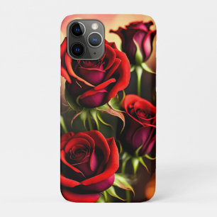 Funda Para iPhone 11 Pro Pintura digital de flores de rosa roja-58567