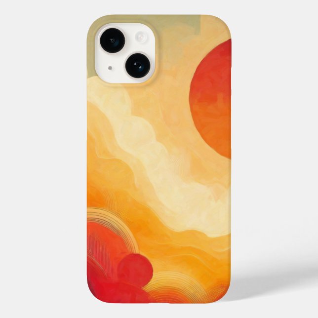 Funda De Case-Mate Para iPhone Pintura dramática de sol rojo (Reverso )