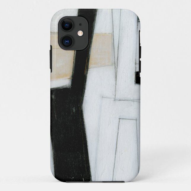 Funda De Case-Mate Para iPhone Pintura en blanco y negro abstracta (Reverso)