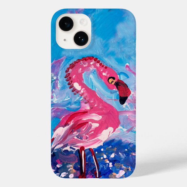 Funda De Case-Mate Para iPhone Pintura Flamingo (Reverso )