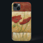 Funda Para iPhone 13 Pintura floral con pinceladas de cepillo visibles<br><div class="desc">Las pinceladas se ven en esta pintura floral de Chariklia Zarris. Dos flores rojas se sientan en el medio de la pieza con hierba en el fondo y unas cuantas hojas flotando en la parte superior. ¡Una escena caprichosa que haría un gran regalo!</div>